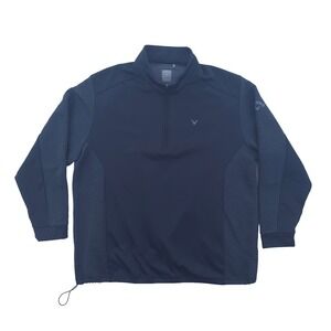 Callaway Mens 1/4 Zip Weather Series Swing Tech 2X Black Ribbed Pullover Jacket